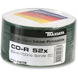 50 x TRAXDATA (Ritek) Full Face Printable Blank CD-R Discs