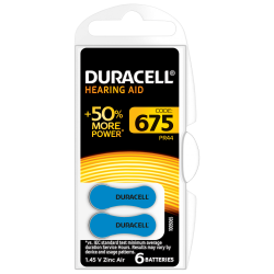 DURACELL ACTIVAIR SIZE 675 HEARING AID BATTERY PACK OF 6...