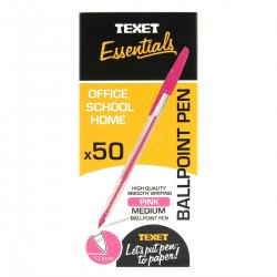 Texet Pink Ballpoint Pen (Pack of 50)
