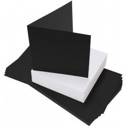 6" x 6" Black Card and White Envelope pack of 40 from...